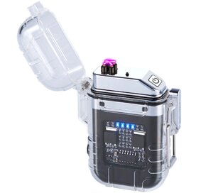 Електроімпульсна запальничка Explorer F38, дві дуги, з ліхтариком - Black