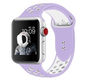 Спортивний ремінець з перфорацією Primo для Apple Watch 38mm / 40mm / 41mm - Purple & White