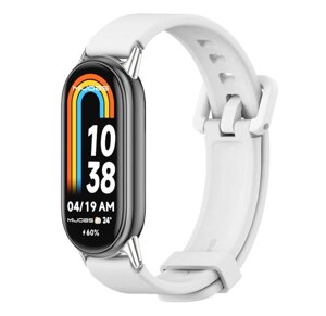 Силіконовий ремінець Mijobs для фітнес браслета Xiaomi Mi Smart Band 8 - White