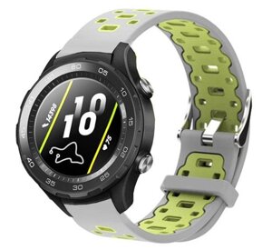 Спортивний ремінець Primo Perfor Classic для годин Huawei Watch 2 Grey & Green