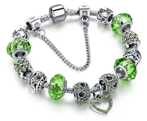 Жіночий браслет Primo Heart в стилі пандора - Green