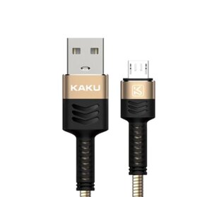 USB кабель Kaku KSC-069 USB - Micro USB 1m, металева оплітка - Gold