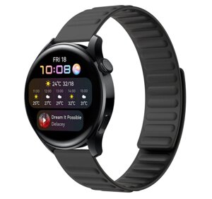 Силіконовий магнітний ремінець Primolux Magnet для годинника Huawei Watch 3 / Watch 3 Pro - Black
