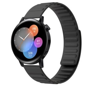 Силіконовий магнітний ремінець Primolux Magnet для годинника Huawei Watch GT2 42mm / GT3 42 mm - Black