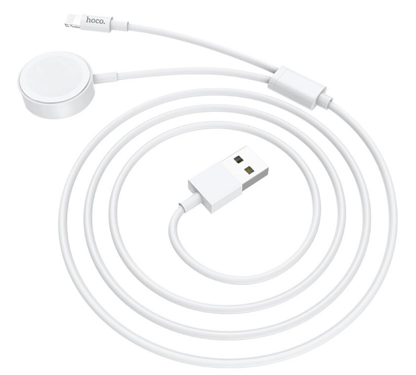 USB кабель Hoco U69 Lightning + зарядний пристрій для Apple Watch - роздріб