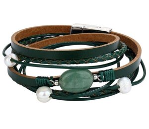 Жіночий багатошаровий браслет Primo Vintage Green