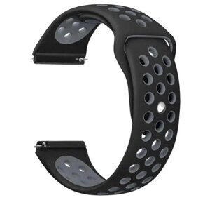 Спортивний ремінець Primolux Perfor Sport з перфорацією для годин Garmin Vivoactive 4 - Black & Grey