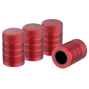Захисні металопластикові ковпачки Primo на ніпель, золотник автомобільних коліс - Red