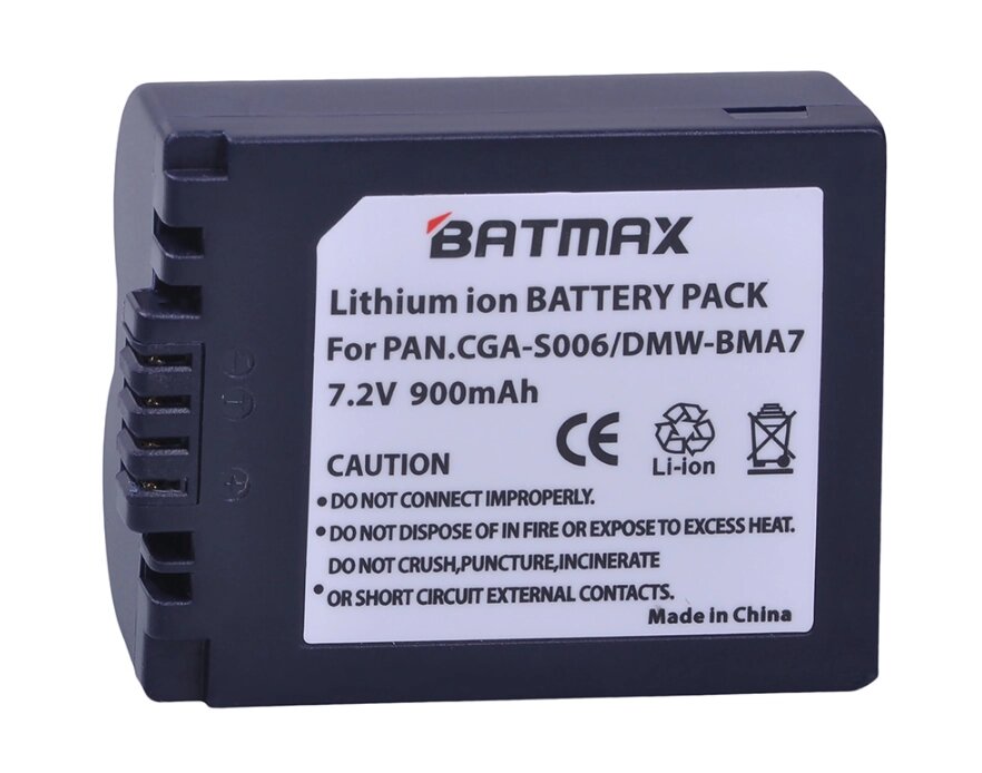 Акумулятор Batmax Panasonic CGA-S006 / DMW-BMA7 900mAh - огляд