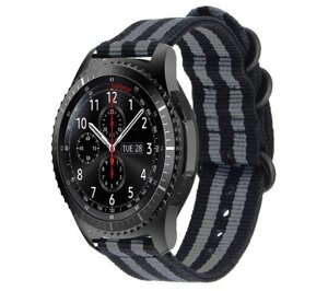 Нейлоновий ремінець Primo Traveller для годин Samsung Gear S3 Classic SMR770 / Frontier RM760 Black & Grey