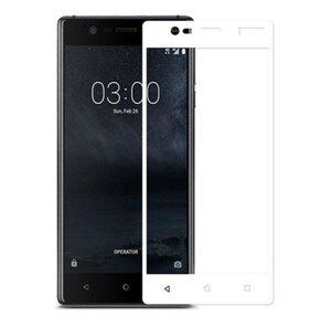 Full Cover захисне скло для Nokia 3 - White