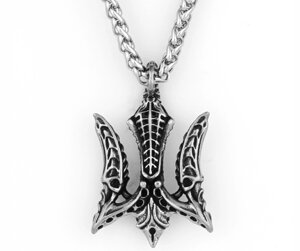 Кулон підвіска Vikings Poseidon тризуб Посейдона, герб України з ланцюжком - Silver