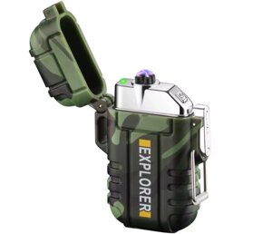 Електроімпульсна USB запальничка Explorer FR171, дві дуги в водонепроникному корпусі - Camouflage