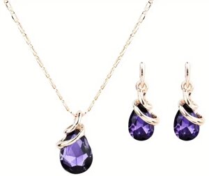 Набір сережки з підвіскою Primo Water Drop - Purple