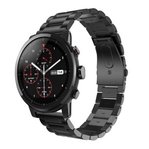 Металевий ремінець Primo для годинника Xiaomi Huami Amazfit SportWatch 2 / Amazfit Stratos - Black в Запорізькій області от компании Интернет-магазин "FotoUSB"