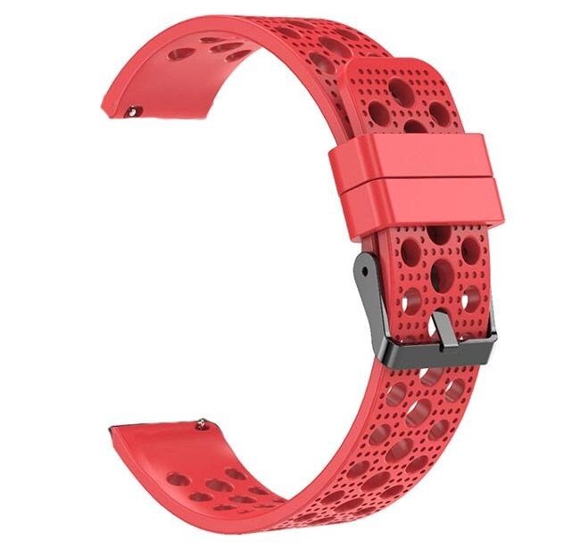 Спортивний ремінець з перфорацією Primo для годинника Samsung Galaxy Watch 42 mm (SMR810) Red - фото
