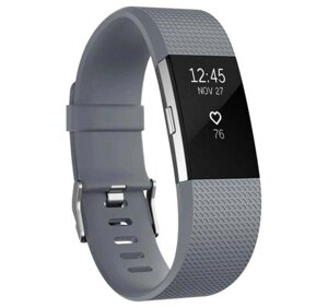 Силіконовий ремінець Primo для фітнес браслета Fitbit Charge 2 Grey