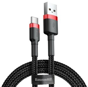USB кабель Baseus Cafule Cable USB to USB Type-C 0.5m - Black / Red в Запорізькій області от компании Интернет-магазин "FotoUSB"