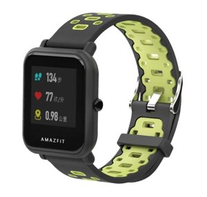 Спортивний ремінець Primolux Perfor Classic для годинника Xiaomi Amazfit Bip/Amazfit Bip GTS/Amazfit BipLite Black&Green