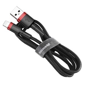 USB кабель Baseus Cafule Cable USB Lightning 2.4A / 0.5m - Black / Red в Запорізькій області от компании Интернет-магазин "FotoUSB"