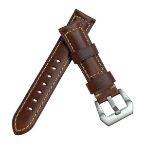 Шкіряний ремінець Primolux F001 Steel buckle для годин Honor Magic Watch 2 42mm - Brown