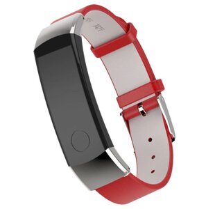 Шкіряний ремінець Primo Mijobs для фітнес-браслета Huawei Honor Band 4/5 - Silver & Red