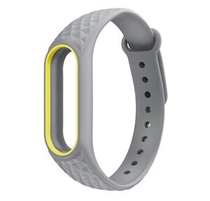 Силіконовий ремінець Primo для фітнес браслета Xiaomi Mi Band 2 Edge Grey Yellow