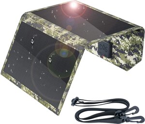 Портативний сонячний зарядний пристрій Dasolar 20W / 2xUSB / 1хType-C PD - Camouflage