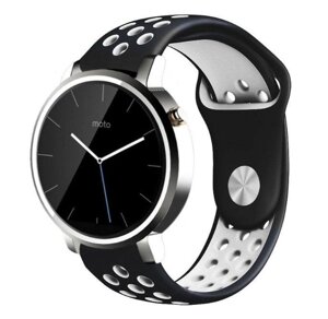 Спортивний ремінець Primo Perfor Sport для годин Motorola Moto 360 2nd gen (42 mm) - Black & White