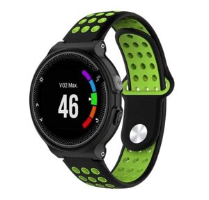 Спортивний ремінець з перфорацією Primo для годин Garmin Forerunner / Approach Black & Green