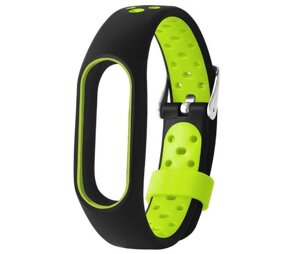 Силіконовий ремінець Primo Perfor Classic для Xiaomi Mi Band 2 BlackGreen в Запорізькій області от компании Интернет-магазин "FotoUSB"