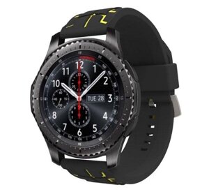 Силіконовий ремінець Primo Splint для годинника Samsung Gear S3 Classic SMR770 / Frontier RM760 Black & Yellow