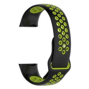 Силіконовий ремінець Primolux з перфорацією для фітнес браслета Fitbit Charge 3 (FB409/FB410) - Black & Green / розмір L в Запорізькій області от компании Интернет-магазин "FotoUSB"