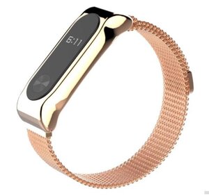 Міланський сітчастий ремінець Primo для фітнес браслета Xiaomi Mi Band 2 Rose Gold