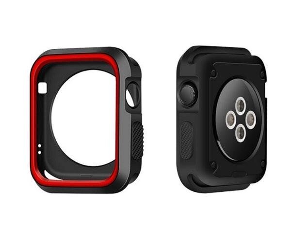 Силіконовий захисний корпус Primo для Apple Watch 42mm Black / Red - гарантія