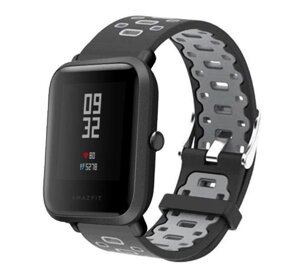 Спортивний ремінець Primolux Perfor Classic для годинника Xiaomi Amazfit Bip/Amazfit Bip GTS/Amazfit Bip Lite Black&Grey