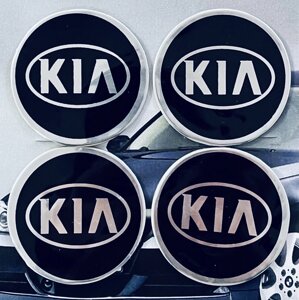 Автомобільна емблема Primo на ковпачок маточини колеса c логотипом KIA - Black