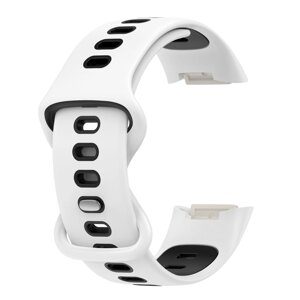 Силіконовий ремінець Primolux Sport для фітнес браслета Fitbit Charge 5 - White&Black / розмір М