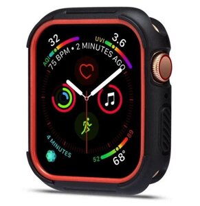 Силіконовий захисний корпус Primo для Apple Watch 44 mm Black / Red