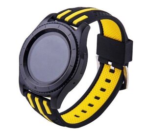 Силіконовий ремінець Primo Dart для годинника Samsung Gear S3 Classic SMR770 / Frontier RM760 Black & Yellow