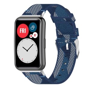 Нейлоновий ремінець Primolux для смарт-годинника Huawei Watch Fit (TIA-B09) - Blue & White