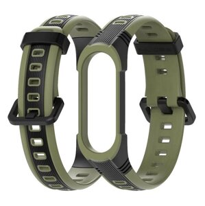 Силіконовий ремінець Primo Mijobs Perfor Classic для фітнес браслета Xiaomi Mi Smart Band 5 - Black-Army Green