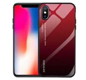 Чохол бампер Primolux Gradient Glass для Apple iPhone X / Xs - Red