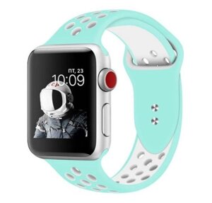 Спортивний ремінець з перфорацією Primo для Apple Watch 38mm / 40mm / 41mm - Teal&White