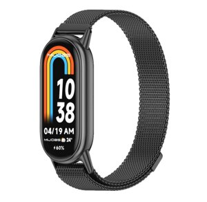 Ремінець металевий Mijobs міланське плетіння для фітнес браслета Xiaomi Mi Smart Band 8 - Black