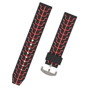 Силіконовий ремінець Primo Splint для годинника Huawei Watch GT 2 / GT Active 46mm Black & Red