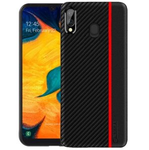 Чохол накладка Primolux Cenmaso для Samsung Galaxy M20 2019 (SM-M205) - Black & Red