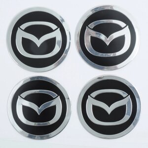Автомобільна емблема Primo на ковпачок маточини колеса c логотипом Mazda - Black