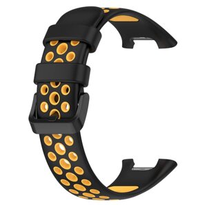 Силіконовий ремінець Primo Perfor Classic для фітнес браслета Xiaomi Smart Band 7 Pro - Black-Yellow