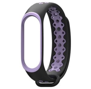 Силіконовий ремінець Primo Perfor Sport для фітнес браслета Xiaomi Mi Band 4 - Black & Purple